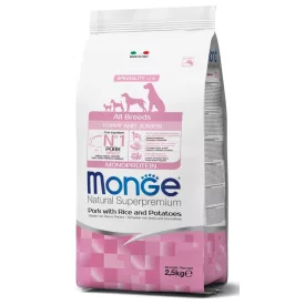   Monge Dog Puppy&Junior All Breeds Monoprotein sertés-rizs-burgonya száraztáp kutyának 2,5kg lejárat közeli