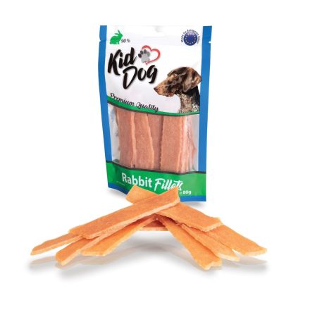 KidDog Rabbit Fillets - jutalomfalat nyúlhússal kutyák részére 80g