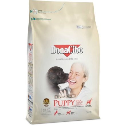 Bonacibo Puppy High Energy csirke, szardella & rizs 15kg