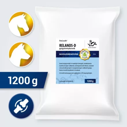 FitoCavallo RELANOS-D gyógynövénykeverék kötött izomzat, izomláz, izmok regenerációja+stressz esetén lovaknak és kutyáknak 1200g