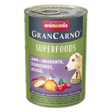 Animonda GranCarno Adult Superfoods bárány,amaránt, áfonya, lazacolaj 6x400g (82437)
