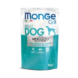 Monge Grill Adult alutasakos kutyaeledel - tőkehallal 100g