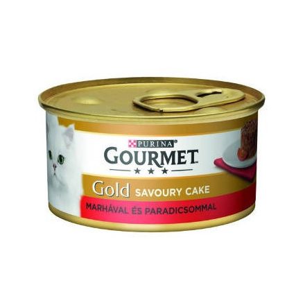 Gourmet Gold Savoury Cake marha, paradicsom nedvestáp macskák részére 85g