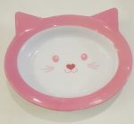 Műanyag macskafejes tál 16,5x15x2,8cm rózsaszín