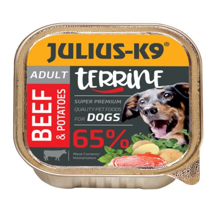 Julius-K9 Dog Terrine Adult Beef&Potatoes - marhás és burgonyás nedveseledel felnőtt kutyák részére (150g)
