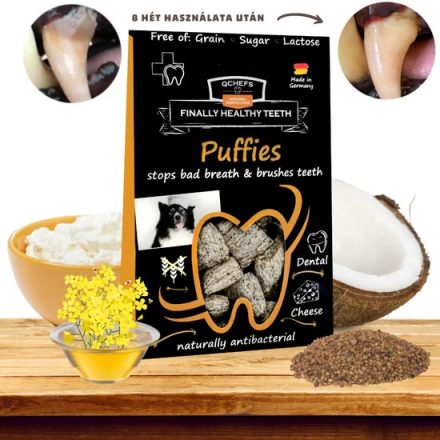 Qchefs Puffies Természetes fogtisztító jutalomfalat kutyáknak 65g