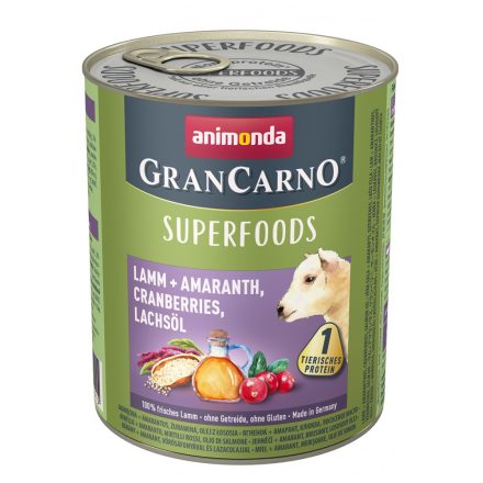 Animonda GranCarno Adult Superfoods bárány,amarant, áfonya, lazacolaj 6x800g (82441)