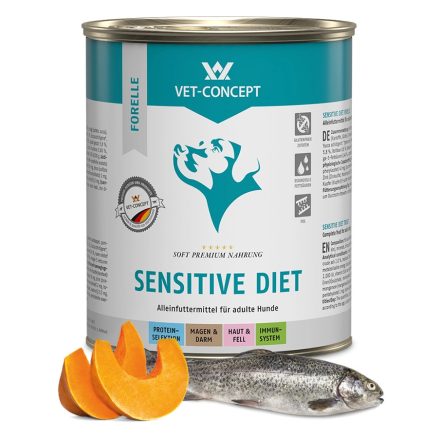 Vet-Concept Dog Sensitive Diet Pisztráng nedves kutyatáp 6x800g