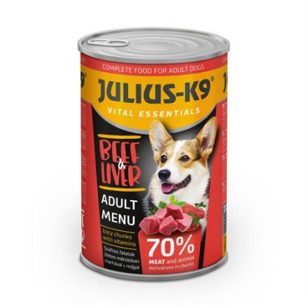 JULIUS-K9 Adult Beef & Liver konzerv kutyáknak marhával és májjal 1230g