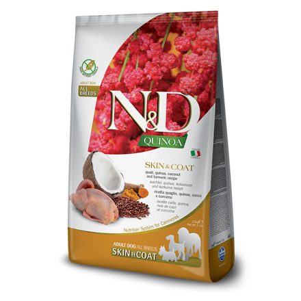 N&D Dog Quinoa Skin&Coat (bőr&szőr) fürj száraz kutyatáp 2,5 kg