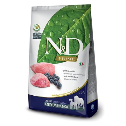 N&D Dog Prime Adult medium & maxi Lamb & Blueberry (bárány-áfonya) száraz kutyatáp 2,5kg