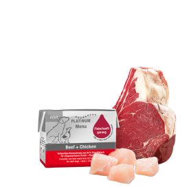   PLATINUM MENU Beef + Chicken-nedves kutyatáp felnőtt kutyának marha és csirke 90g
