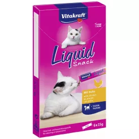   Vitakraft Cat Liquid Snack - szósz jutalomfalat csirkével és taurinnal (6x15g)