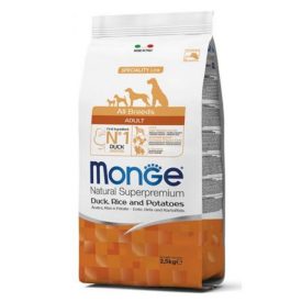   Monge Dog Adult MONOPROTEIN All Breeds kacsa-rizs-burgonya száraztáp kutyának 2,5kg