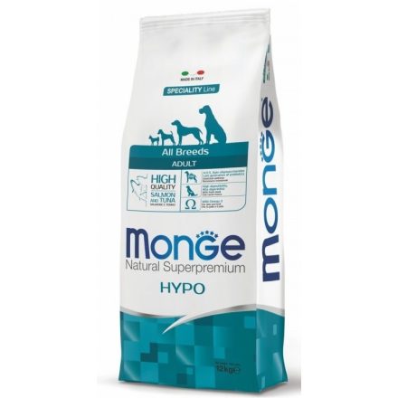 Monge Dog All Breeds Adult Hypoallergenic lazac-tonhal száraztáp kutyának 12kg