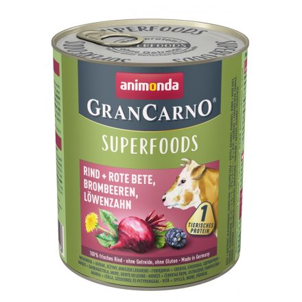 Animonda GranCarno Adult Superfoods csirke spenót málna tökmag 6x800g (82439)