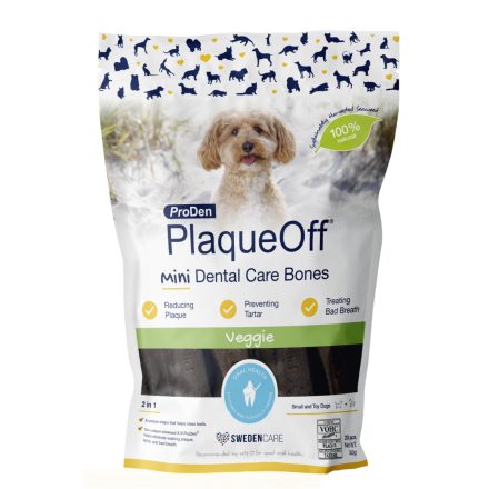 ProDen PlaqueOff Mini Dental Bones dog Veggie fogápoló jutalomfalat zöldségekkel kistestű kutyának 340g