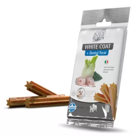   N&D White Dog Sea bass-fennel&spirulina fogtisztító jutalomfalat fehér kutyának Med&max 100g lejárat közeli