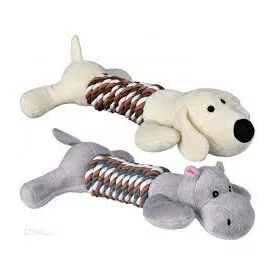   Trixie 35894 Animals with Rope Toy - plüss-kötél játék (kutya) kutyák részére (32cm)