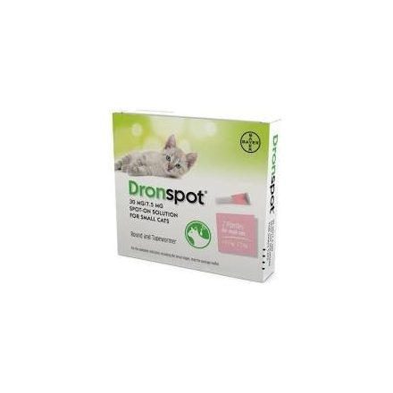 Dronspot 30mg/7,5 mg rácsepegtető oldat kistestű macskáknak 2x0,35ml