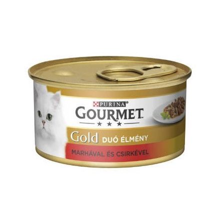 Gourmet Gold Duó marha, csirke falatok szószban - nedvestáp macskák részére 85g