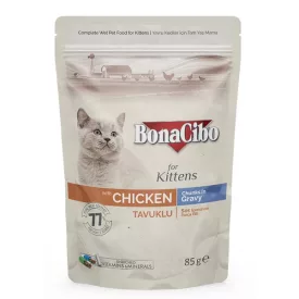   Bonacibo Pouch Kitten alutasakos eledel macskáknak csirkével 85g