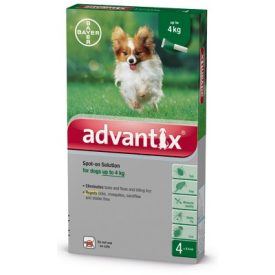Advantix spot on 0,4ml kutyáknak 4kg alatt 4x1db