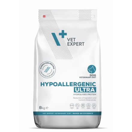 VetExpert Veterinary Diet Hypoallergén Ultra gyógytáp hidrolizált halfehérjéből allergia esetén kutyának 8kg