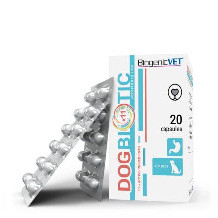 BiogenicVet Dogbiotic probiotikum és prebiotikum-kombinált kiegészítő emésztőrendszeri problémára kutyának 20db