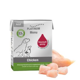   PLATINUM MENU Chicken-nedves kutyatáp felnőtt kutyának csirkehúsból 375g