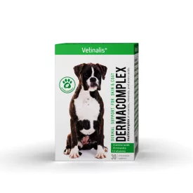   Vetinalis+ DermaComplex rágótabletta érzékeny bőrű, allergiára hajlamos, bőr- és szőrproblémákkal küzdő kutyák számára 30x