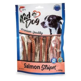   KidDog 100% Salmon stripes omega - 3 - jutalomfalat kutyák részére 80g