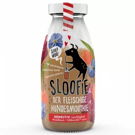   SLOOFIE SENSITIV a könnyedség, hipoallergén lóhús-édesburgonya-lenmagolaj kutyasmoothie 250ml