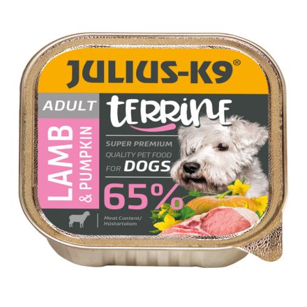 Julius-K9 Dog Terrine Adult Lamb&Pumpkin - bárányos sütőtökös nedveseledel felnőtt kutyák részére (150g)