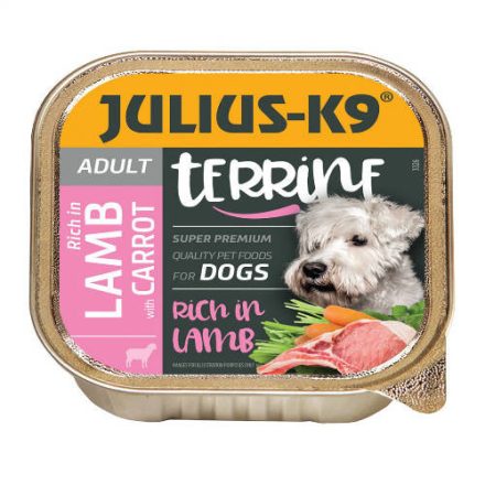 Julius-K9 Dog Terrine Adult Lamb&Carrot- bárányos répás nedveseledel felnőtt kutyák részére (150g)