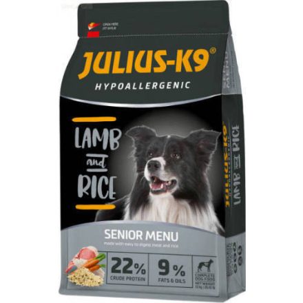 Julius-K9 Hypoallergenic Senior/Light  Lamb & Rice száraztáp 12kg