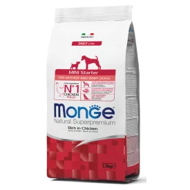   Monge Dog Mini Starter csirke-rizs száraztáp anya-és babakutyáknak 15kg