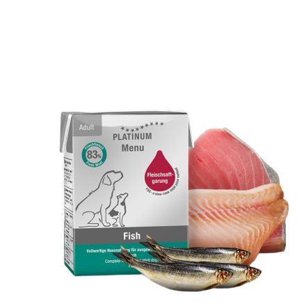 PLATINUM MENU Fish-nedves kutyatáp felnőtt kutyának hal 12x185g