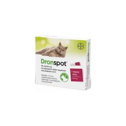Dronspot 96 mg/24 mg rácsepegtető oldat nagytestű macskáknak 2x1,12ml