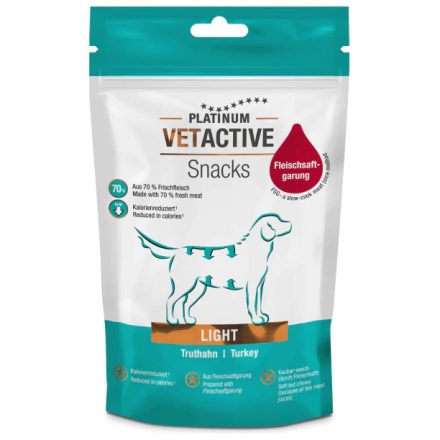 Platinum VETACTIVE Snack Light Turkey jutalomfalat túlsúlyos kutyának pulykahúsból 200g