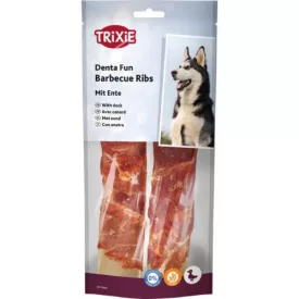   Trixie 31466 Denta Fun Barbecue Duck Chewing Ribs füstös kacsás rágóborda- jutalomfalat kutyáknak 2db/110g