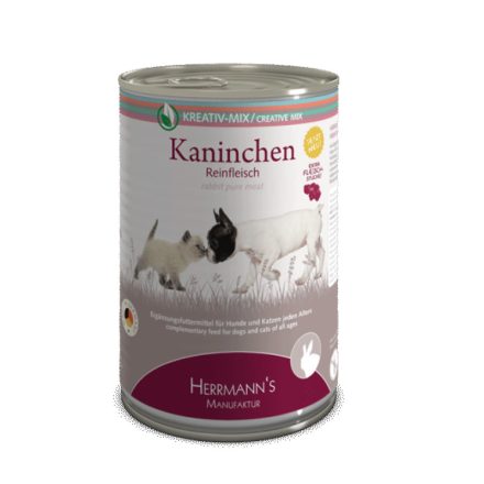 Herrmanns 100% nyúlhús monoprotein kizárásos diétához kutyáknak és macskáknak 6 x 400 g