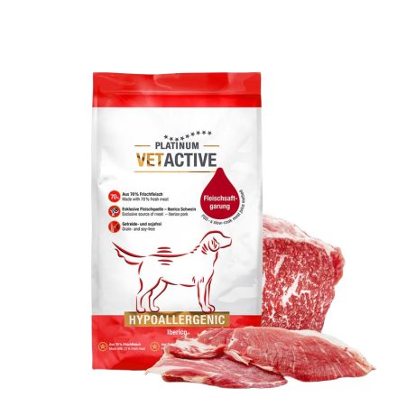 Platinum VETACTIVE Hypoallergenic gyógytáp ibériai sertéshússal allergiás és ételintoleranciával küzdő kutyának 1,5kg