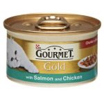   Gourmet Gold lazac, csirke falatok szószban - nedvestáp macskák részére 85g