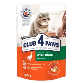   CLUB 4 PAWS Duck in gravy - kacsa mártásban Teljes értékű szaftos eledel felnőtt macskáknak 85g
