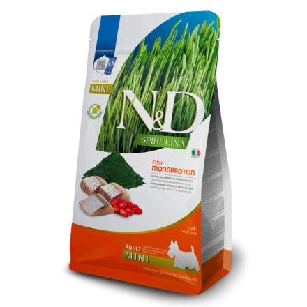 N&D Dog Spirulina Adult Mini hering, spirulina és goji-bogyó száraztáp kutyának 2kg