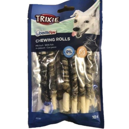 Trixie 31387 Denta Fun Fish Chewing Rolls - jutalomfalat (hal) kutyák részére (10db/12cm) 75g