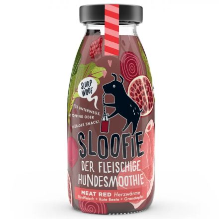 SLOOFIE MEAT RED a szívmelengető, marhahús-cékla-gránátalma kutyasmoothie 250ml