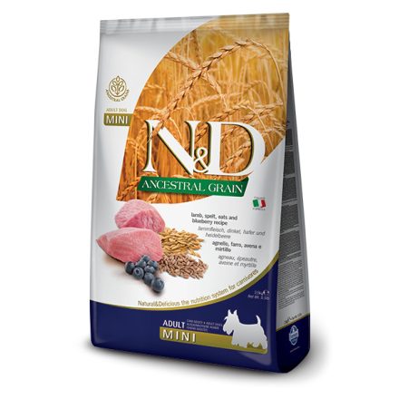 N&D Dog Ancestral Grain Adult mini lamb & blueberry (bárány-áfonya) száraz kutyatáp 2,5kg