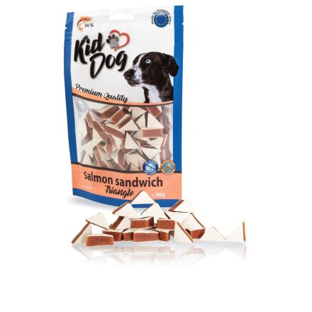KidDog Lazac-tőkehal háromszögű szendvics - jutalomfalat kutyáknak 80g